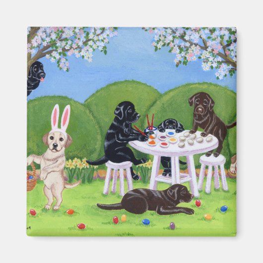 Labrador & Ostereier Magnet (Vorne)