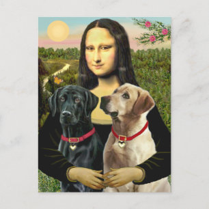 Labrador-Paar (B+Y) - Mona Lisa Postkarte
