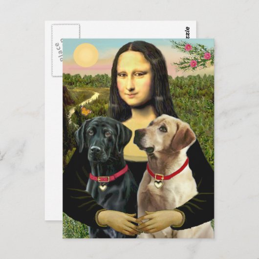 Labrador pair (B+Y) - Mona Lisa Postkarte (Vorne/Hinten)