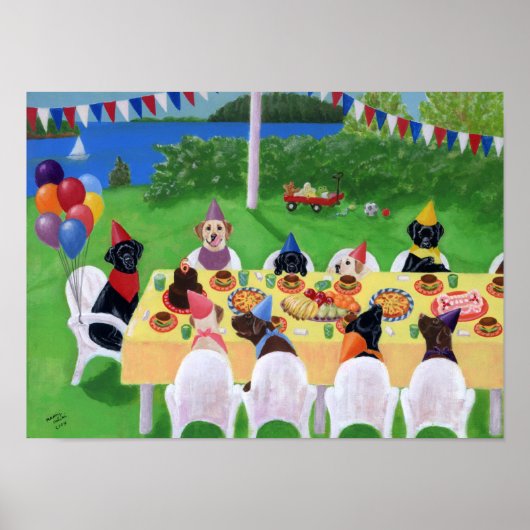 Labrador Party Artwork Poster (Vorne)