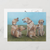 Labrador Party Hund Art Postkarte (Vorne/Hinten)