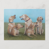 Labrador Party Hund Art Postkarte (Vorderseite)
