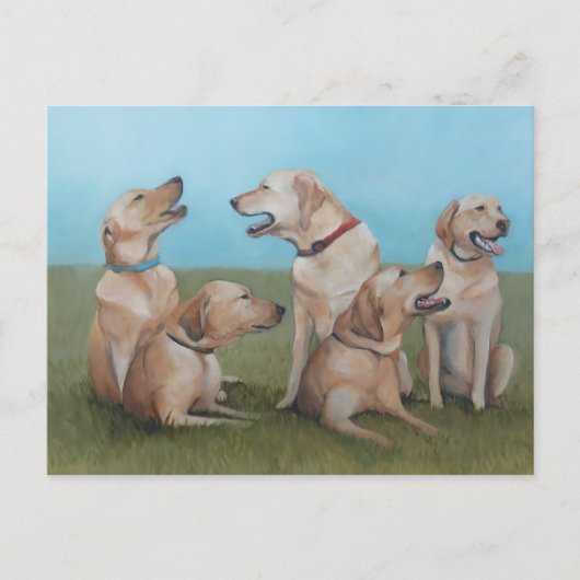 Labrador Party Hund Art Postkarte (Vorderseite)