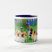 Labrador-Party-Malerei Zweifarbige Tasse (Mittel)