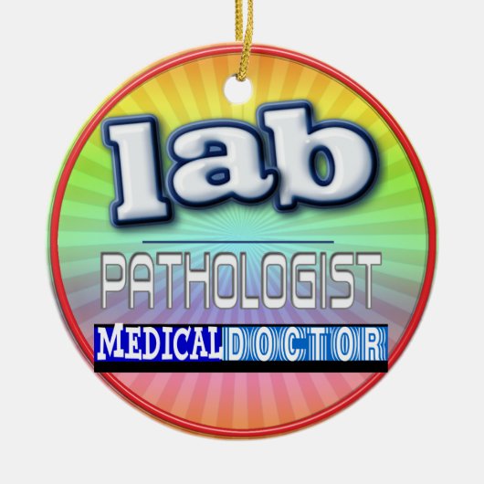 LABRADOR PATHOLOGIST LOGO KERAMIK ORNAMENT (Vorne)