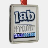 LABRADOR PATHOLOGIST LOGO SILBERNES ORNAMENT (Rechts)