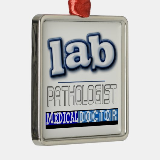 LABRADOR PATHOLOGIST LOGO SILBERNES ORNAMENT (Rechts)