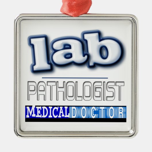 LABRADOR PATHOLOGIST LOGO SILBERNES ORNAMENT (Vorne)