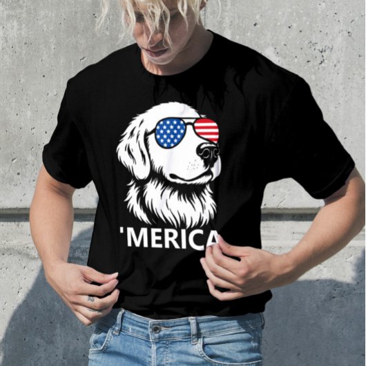 Labrador Patriotic American Flag Independence Day T-Shirt