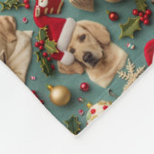 Labrador Pattern Weihnachten Fleecedecke (Ecke)