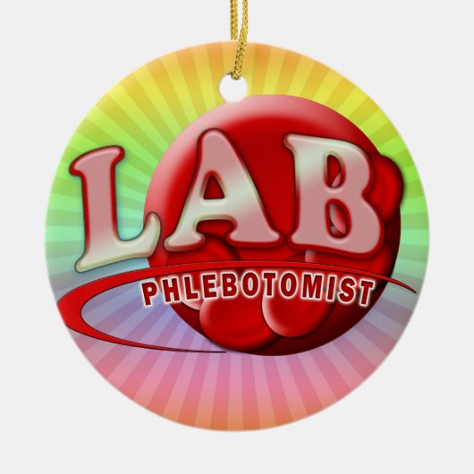 LABRADOR PHLEBOTOMIST RBC LOGO KERAMIKORNAMENT (Vorne)