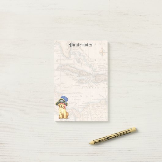 Labrador-Pirat Post-it Klebezettel (Auf Schreibtisch)