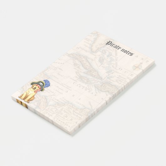 Labrador-Pirat Post-it Klebezettel (angewinkelt)