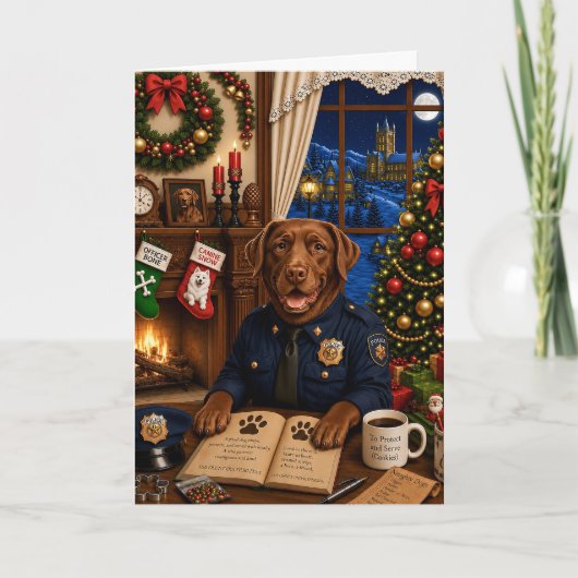 Labrador Polizeihund Feiertagskarte (Vorderseite)