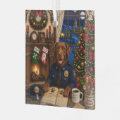 Labrador Polizeihund Urlaub Ornament Aus Glas (Vorderseite links)