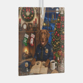 Labrador Polizeihund Urlaub Ornament Aus Glas (Vorderseite Rechts)
