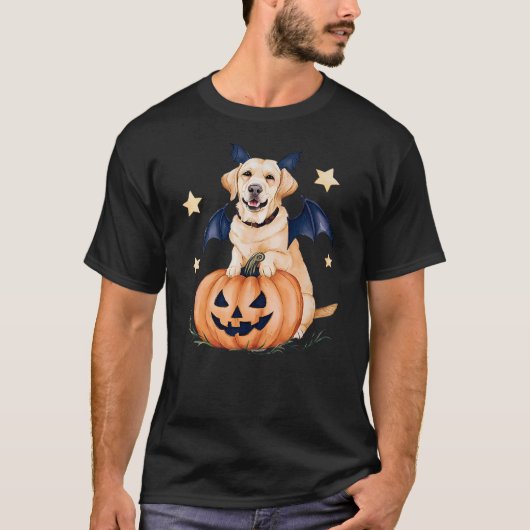 Labrador Pumpkin Witch Golden Labrador Halloween G T-Shirt (Vorderseite)