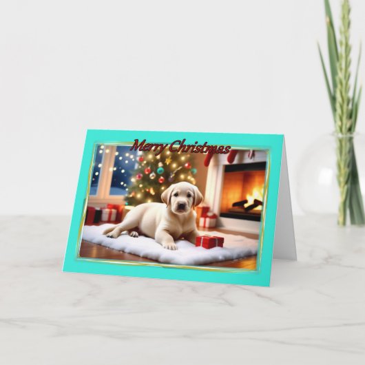 Labrador Pup Christmas Card Karte (Vorderseite)