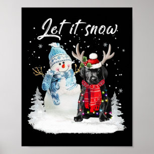 Labrador Pup Santa Dog Weihnachtsschneemann Xmas P Poster
