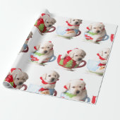 LABRADOR PUPPIES IN EINEM CUP CHRISTMAS GIFT WRAPP GESCHENKPAPIER (Ungerollt)