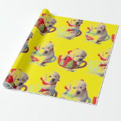 LABRADOR PUPPIES IN EINEM CUP CHRISTMAS GIFT WRAPP GESCHENKPAPIER (Ungerollt)