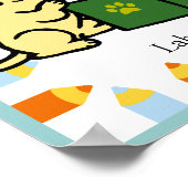 Labrador Puppies Lesen von Cartoon Poster (Ecke)