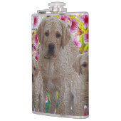 Labrador Puppies Oil Paint, Flachmann (Links)