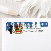 Labrador Puppies Sleigh Weihnachten Rücksendeadres (Insitu)