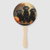 Labrador Puppy Autumn Delight Pumpkin Fächer (Rückseite)