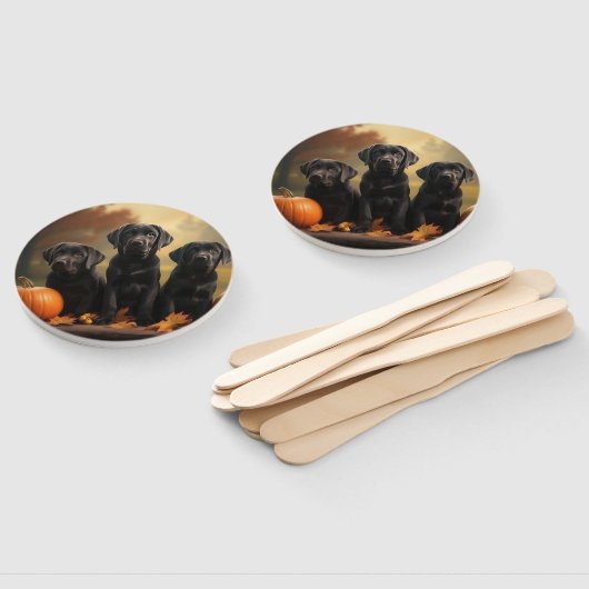 Labrador Puppy Autumn Delight Pumpkin Fächer (Non-assembled)