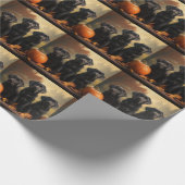 Labrador Puppy Autumn Delight Pumpkin Geschenkpapier (Ecke)