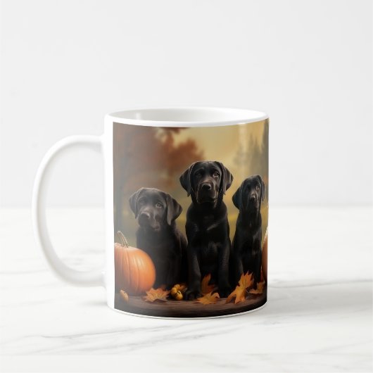 Labrador Puppy Autumn Delight Pumpkin Kaffeetasse (Links)