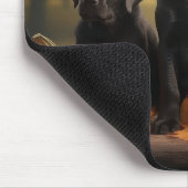 Labrador Puppy Autumn Delight Pumpkin Mousepad (Ecke)