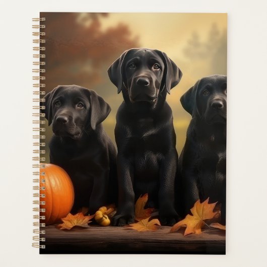 Labrador Puppy Autumn Delight Pumpkin Planer (Vorderseite)