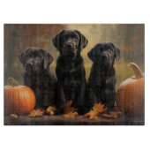 Labrador Puppy Autumn Delight Pumpkin Schneidebrett (Vorderseite)
