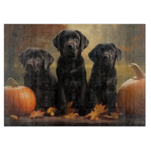 Labrador Puppy Autumn Delight Pumpkin Schneidebrett