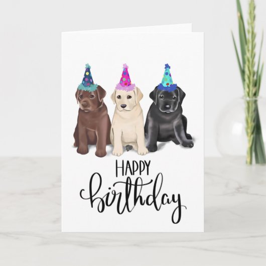 Labrador Puppy Birthday Card Karte (Vorderseite)