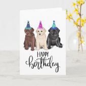 Labrador Puppy Birthday Card Karte (Gelbe Blume)