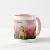 Labrador Puppy Butterfly Dog Personalisiert Tasse (VorderseiteRechts)