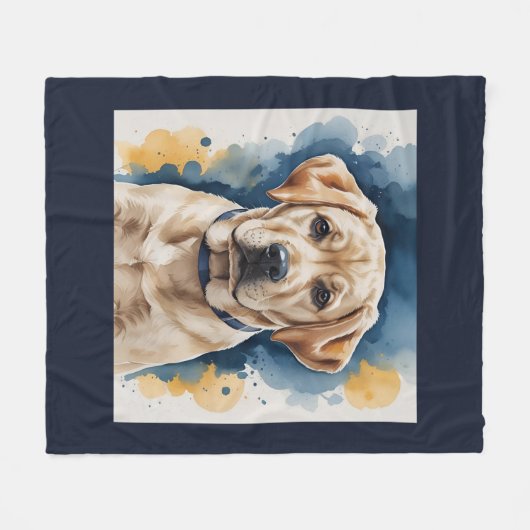 Labrador Puppy Fleece Blanket (Vorderseite (Horizontal))