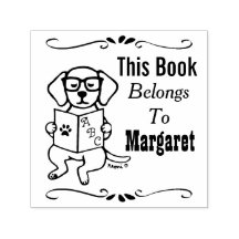 Labrador Puppy, gehört zu, Bibliothek, Book Label