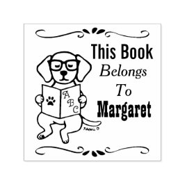 Labrador Puppy, gehört zu, Bibliothek, Book Label Permastempel