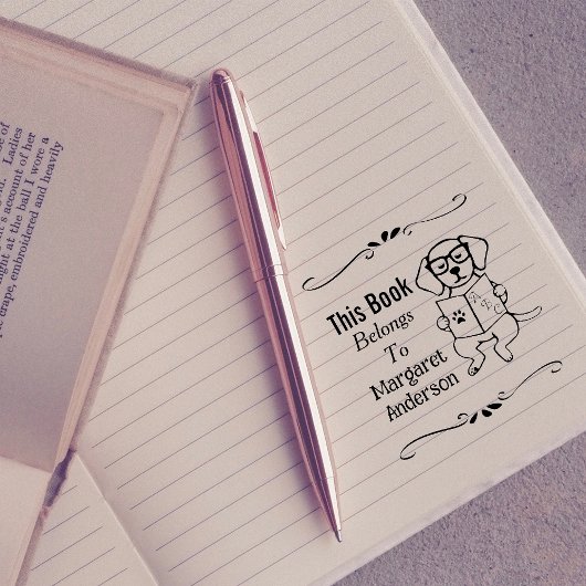 Labrador Puppy, gehört zu, Bibliothek, Book Label Permastempel