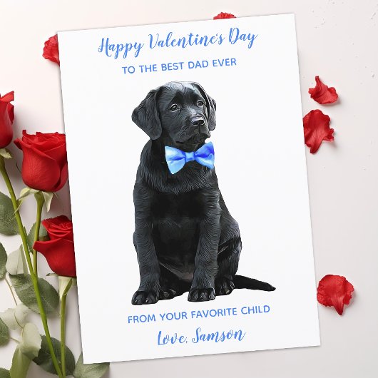 Labrador Puppy Vater Valentinstag Feiertagskarte