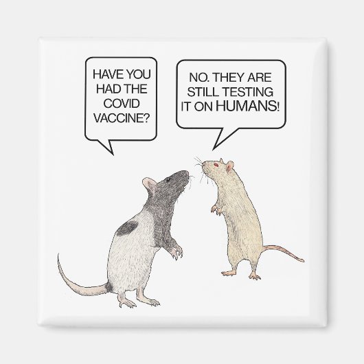 Labrador Rat Covid Vaccine Funny Magnet (Vorne)