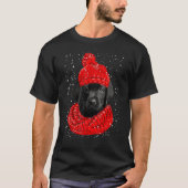 Labrador Red Winter Hat Christmas Scarf Dog T-Shirt (Vorderseite)