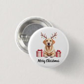 Labrador Reindeer Button (Vorne & Hinten)