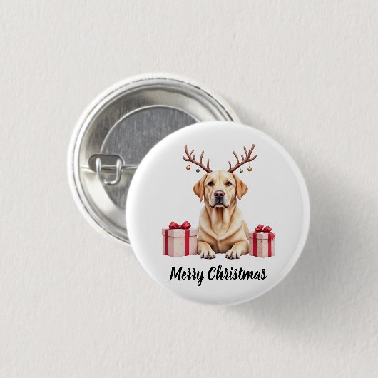 Labrador Reindeer Button (Vorne & Hinten)