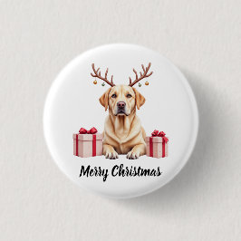 Labrador Reindeer Button