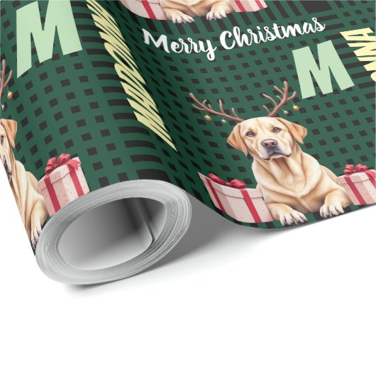 Labrador Reindeer Geschenkpapier (Rolleneckpunkt)